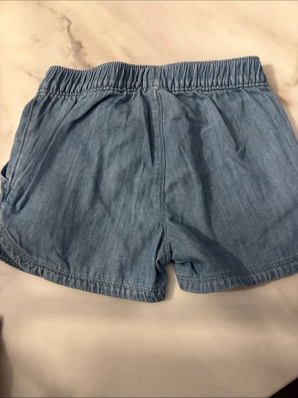 The Children's Place Girls' Denim Shorts Set - Light Blue & Navy